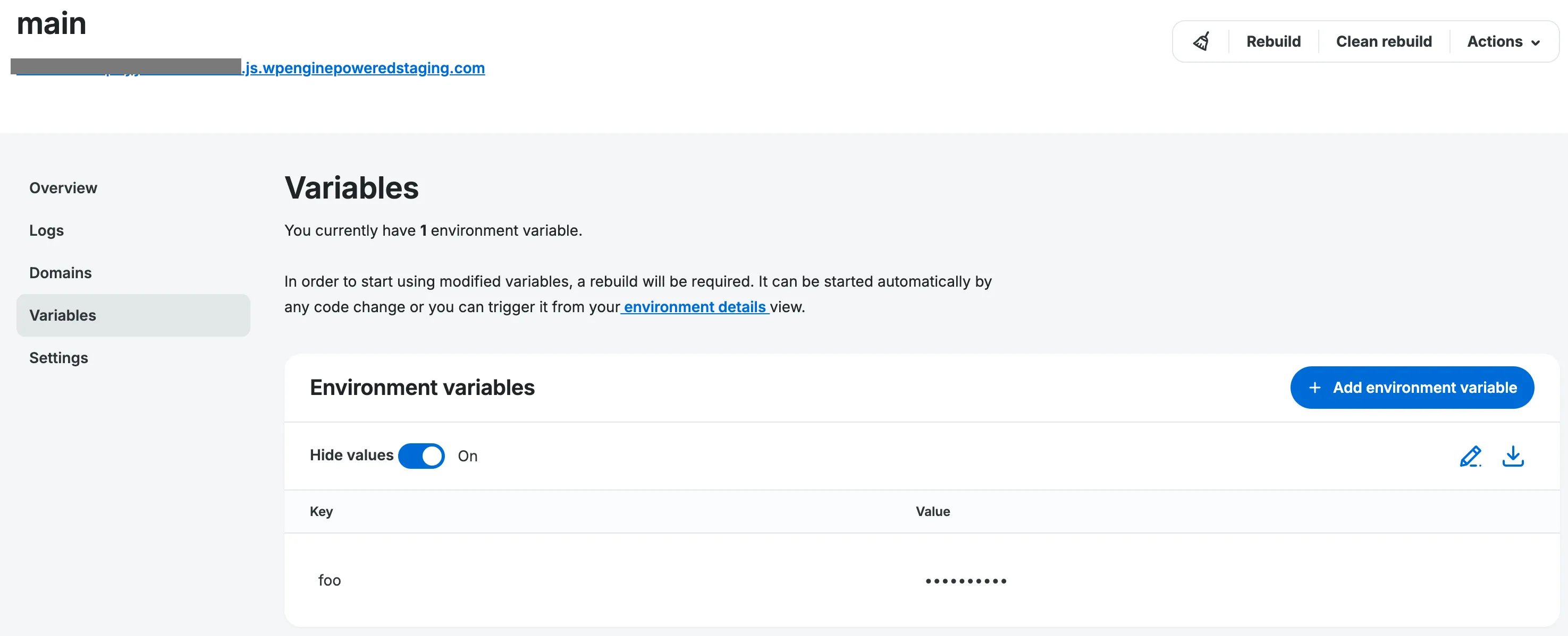 Environment variables